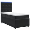 vidaXL Lit boxspring LED avec matelas Noir 80 x 200 cm Velours