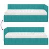 vidaXL Cadre de lit d'angle avec matelas 2 pcs Turquoise Velours