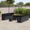 vidaXL Ensemble de canap&eacute; de jardin avec coussin 11 pcs Noir polyrotin