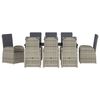 vidaXL Ensemble de salle &agrave; manger pour jardin 9 pcs Gris polyrotin