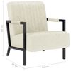 vidaXL Fauteuil blanc cr&egrave;me velours