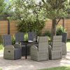 vidaXL Ensemble de salle &agrave; manger pour jardin 7 pcs Gris polyrotin