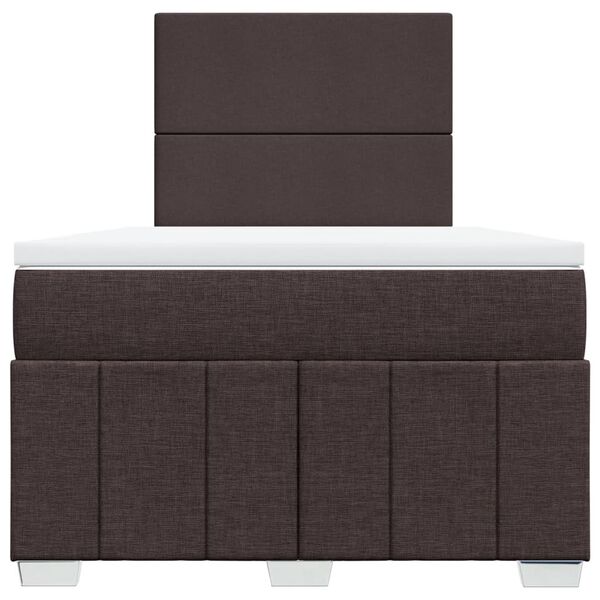 vidaXL Sommier &agrave; lattes de lit avec matelas Marron fonc&eacute; 120x200 cm