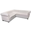 vidaXL Canap&eacute; d'angle Chesterfield 5 plc Cuir artificiel Blanc