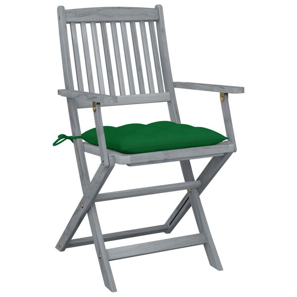 vidaXL Chaises pliables d'ext&eacute;rieur lot de 6 et coussins Bois d'acacia