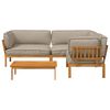 vidaXL Ensemble de Canap&eacute;s Uni 4 pcs Taupe Bois d'Acacia Massif
