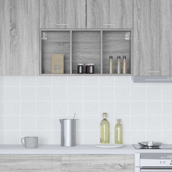 vidaXL Armoire suspendue avec stockage Gris Sonoma 40 x 29,5 x 80 cm