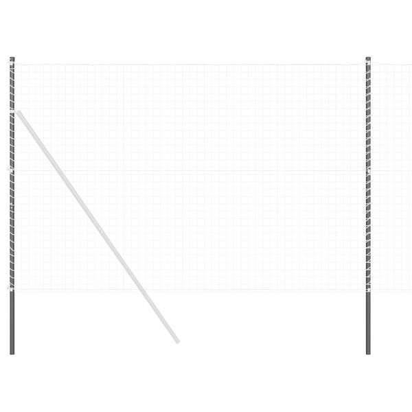 vidaXL Poteau de cl&ocirc;ture. 2 pcs Gris Acier peint par poudre