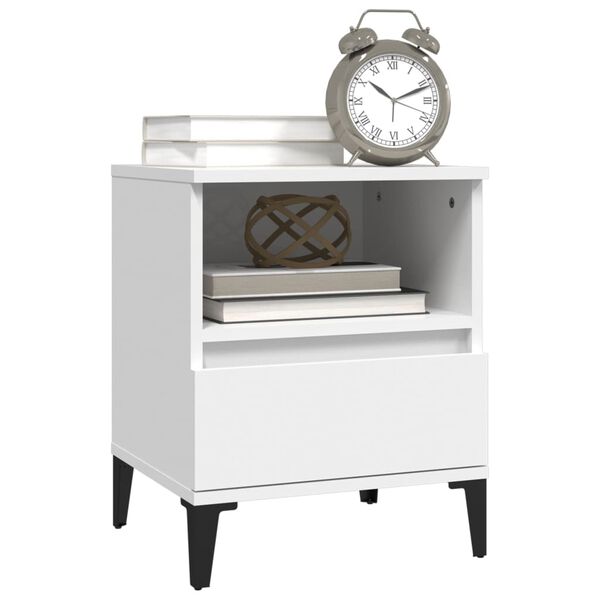 vidaXL Table de chevet Blanc 40x35x50 cm