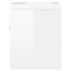 vidaXL Armoire d'&eacute;vier avec lavabo int&eacute;gr&eacute; Blanc brillant Agglom&eacute;r&eacute;