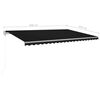 vidaXL Auvent manuel r&eacute;tractable avec poteaux 5x3,5 m Anthracite
