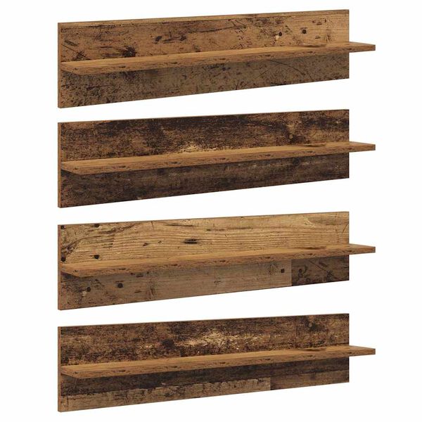 vidaXL &Eacute;tag&egrave;res Murales 4 pcs Bois Ancien 80 x 11,5 x 18 cm