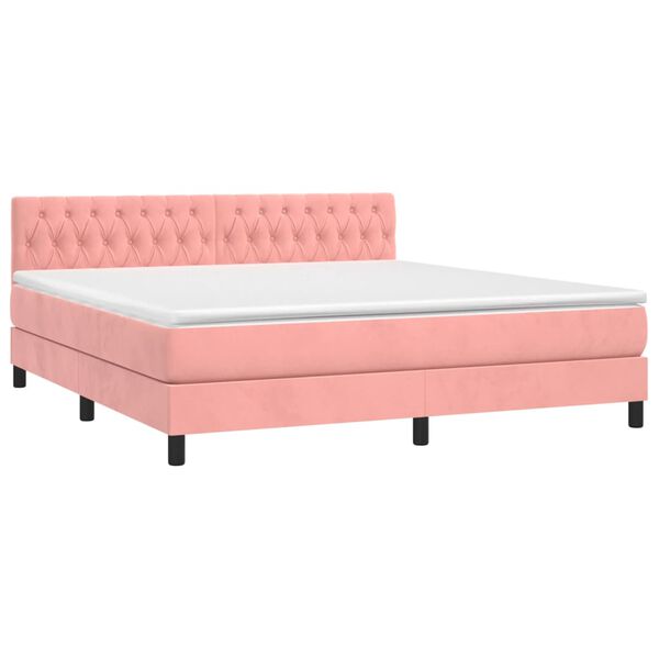 vidaXL Sommier &agrave; lattes de lit avec matelas et LED Rose 180x200 cm