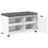 vidaXL Banc d'entr&eacute;e avec coussin Uni Blanc 80 x 38 x 46 cm