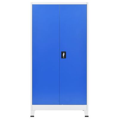 vidaXL Armoire de bureau Métal 90 x 40 x 180 cm Gris et bleu