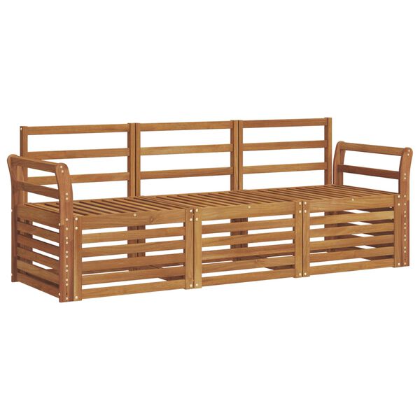 vidaXL Ensembles de canap&eacute;s 3 pcs Naturel Bois d'Acacia Massif