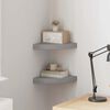 vidaXL &Eacute;tag&egrave;res d'angle flottantes 2 pcs gris 25x25x3,8 cm MDF