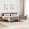 vidaXL Cadre de lit Marron et taupe 200 x 200 cm Bois massif en pin