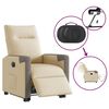 vidaXL Fauteuil inclinable &eacute;lectrique cr&egrave;me tissu