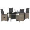vidaXL Ensemble de salle &agrave; manger pour jardin 5 pcs Gris polyrotin