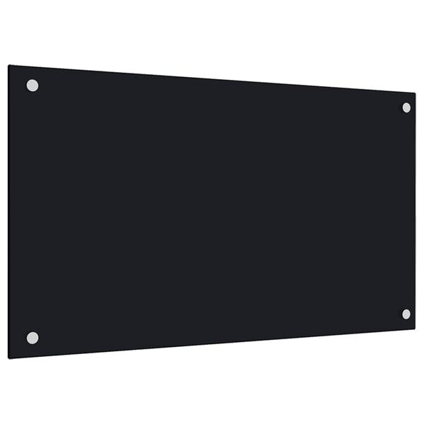vidaXL Dosserets de cuisine 2 pcs noir 70x50 cm verre tremp&eacute;