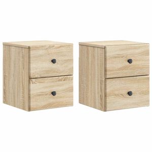 vidaXL Cabinet de chevet mural 2 pcs Ch&ecirc;ne Sonoma 34,5 x 33 x 40 cm