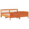vidaXL Cadre de lit sans matelas cire marron 200x200cm bois pin massif