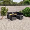 vidaXL Salon de jardin 6 pcs avec coussins noir r&eacute;sine tress&eacute;e