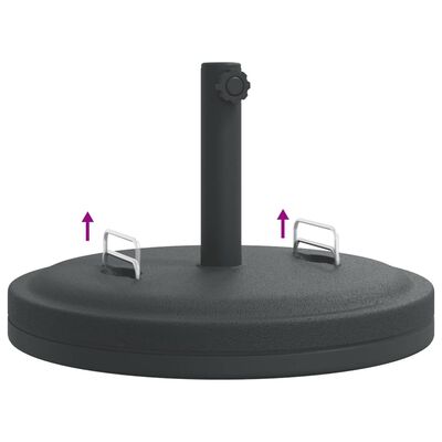 vidaXL Base de parasol avec poignées pour mâts Ø38 / 48 mm 25 kg rond