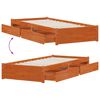 vidaXL Cadre de lit avec tiroir 3 pcs Cire marron Bois de pin