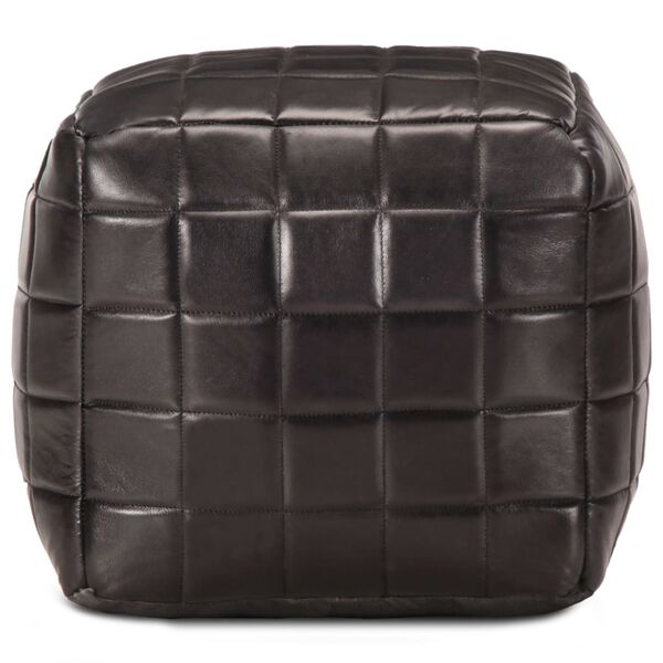 vidaXL Pouf 40 x 40 x 40 cm Noir Cuir véritable de chèvre