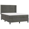 vidaXL Sommier &agrave; lattes de lit matelas et LED Gris fonc&eacute; 140x190 cm