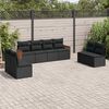 vidaXL Salon de jardin 8 pcs avec coussins noir r&eacute;sine tress&eacute;e