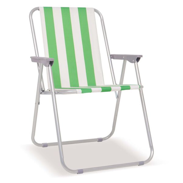 vidaXL Chaise pliable de camping lot de 2 Vert blanc Acier 52x62x75 cm