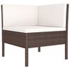 vidaXL Salon de jardin 6 pcs avec coussins R&eacute;sine tress&eacute;e Marron