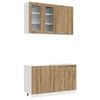vidaXL Unit&eacute; de cuisine LYON 4 pc Ch&ecirc;ne artisanal Bois d'ing&eacute;nierie