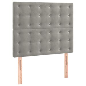 vidaXL T&ecirc;te de lit Gris clair 80x5x118/128 cm Velours