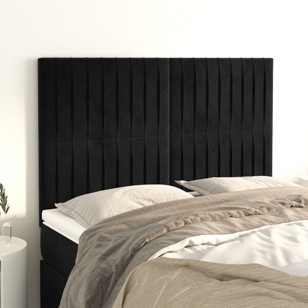 vidaXL Tête de lit Noir 144x5x118/128 cm Velours