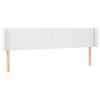 vidaXL T&ecirc;te de lit avec oreilles Blanc 203x16x78/88 cm Similicuir