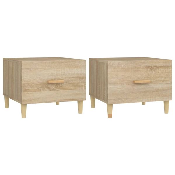 vidaXL Tables basses 2 pcs ch&ecirc;ne sonoma 50x50x40 cm bois d'ing&eacute;nierie