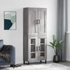 vidaXL Buffet haut Sonoma gris 69,5x34x180 cm Bois d'ing&eacute;nierie