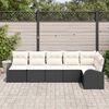 vidaXL Ensemble de canapé de jardin avec coussin 6 pcs Noir Poly rotin