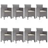 vidaXL Ensemble de salle &agrave; manger pour jardin 9 pcs Gris clair