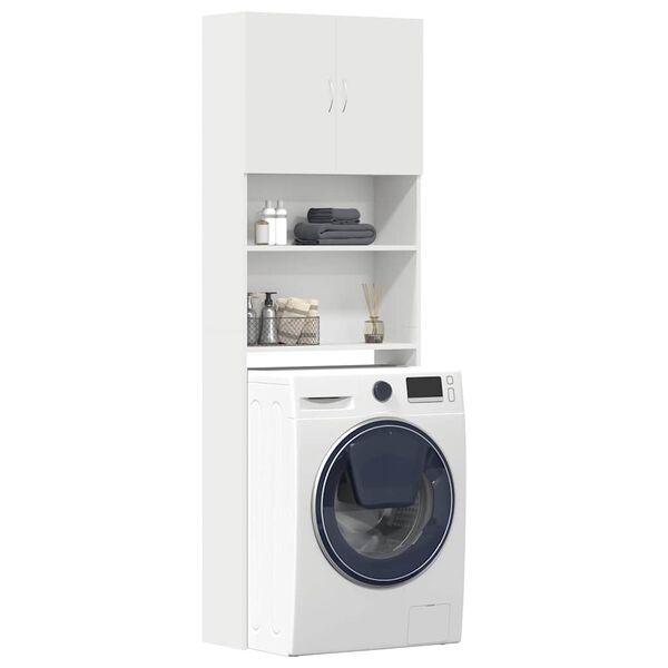 vidaXL Meuble de machine &agrave; laver blanc bois d'ing&eacute;nierie
