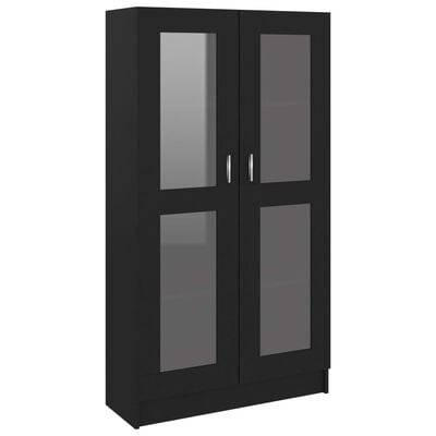 vidaXL Armoire à vitrine Noir 82,5x30,5x150 cm Bois d'ingénierie