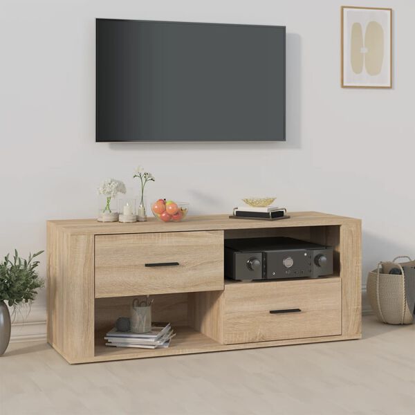vidaXL Meuble TV Ch&ecirc;ne sonoma 100x35x40 cm Bois d'ing&eacute;nierie