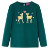 T-shirt pour enfants &agrave; manches longues vert fonc&eacute; 116