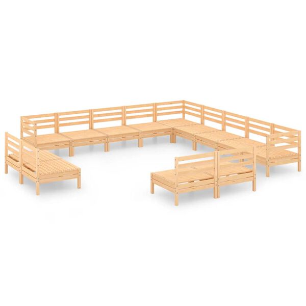 vidaXL Salon de jardin 13 pcs Bois de pin massif