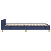 vidaXL Cadre de lit avec t&ecirc;te de lit sans matelas bleu 90x200 cm tissu