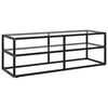 vidaXL Meuble TV noir avec verre tremp&eacute; 120x40x40 cm